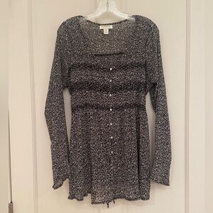 Motherhood Maternity button up tie back tunic